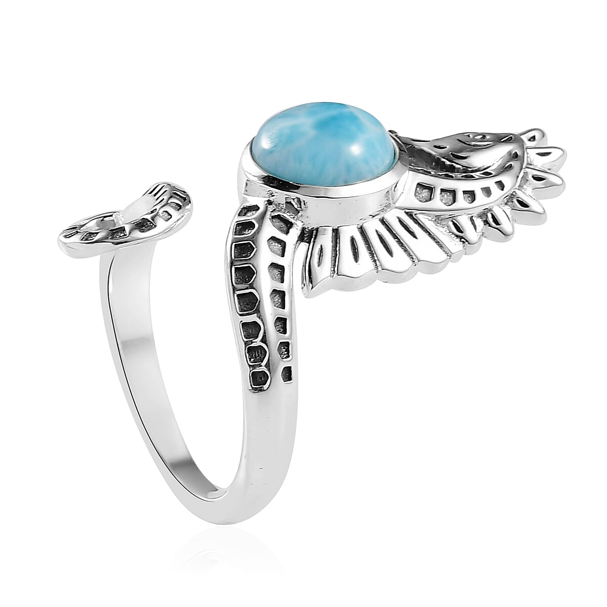 Larimar Seahorse Ring in Platinum Over Sterling Silver 2.65 ctw image number 3