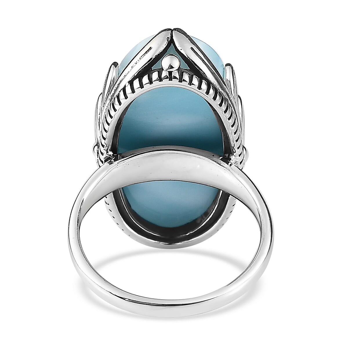 Artisan Crafted Larimar Ring in Sterling Silver 18.90 ctw image number 4