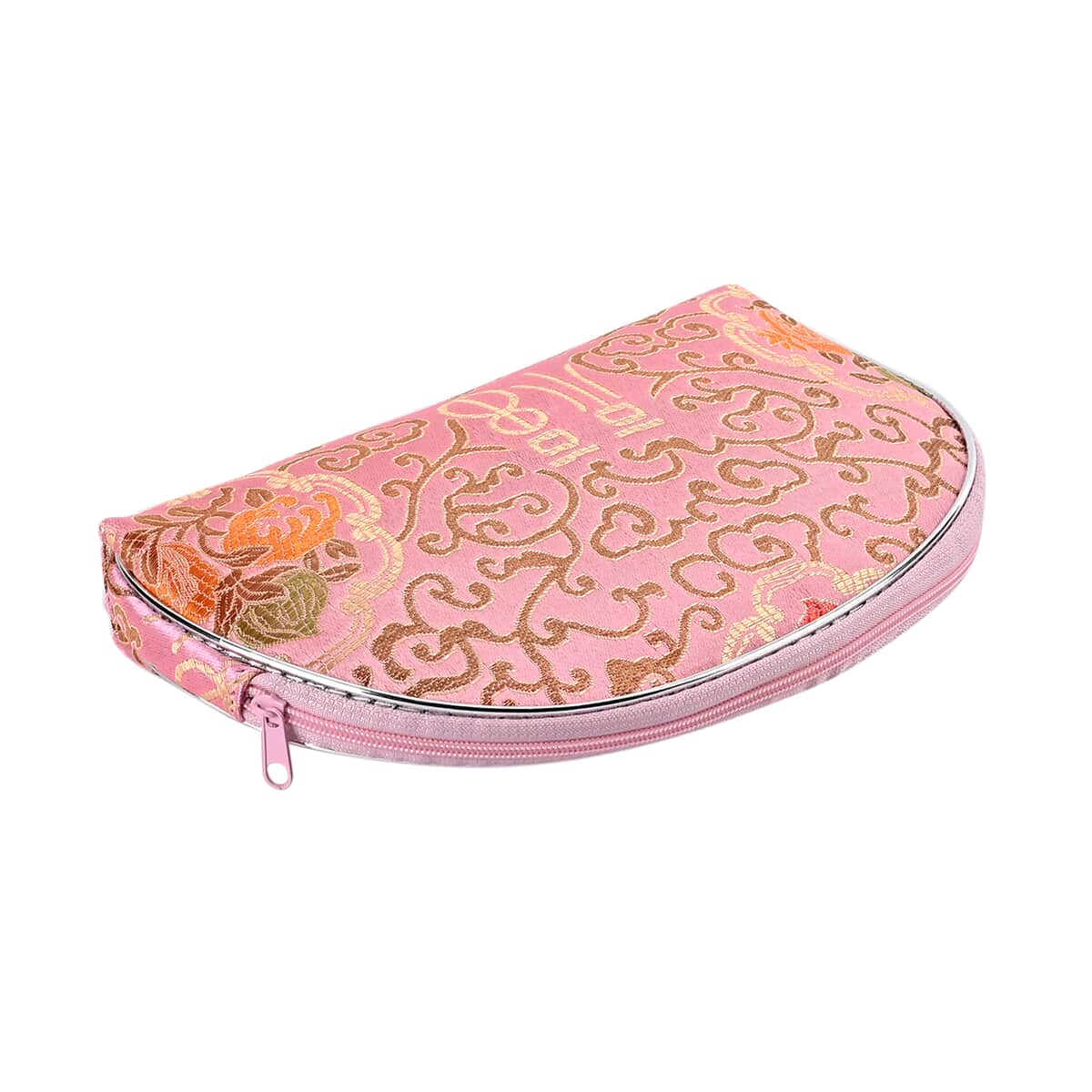 Set of 10 Pink Multi-Purpose Jewelry Bag with Zipper (8.7"x5.7", 6.9"x4.7", 5.5"x3.9", 4.3"x3.5", 3.5"x2.9") image number 3