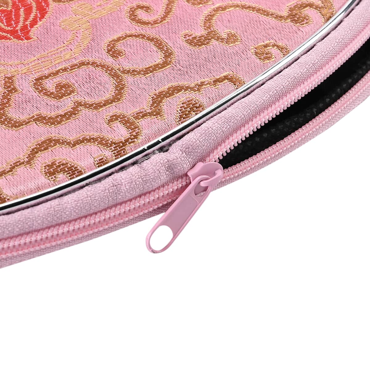 Set of 10 Pink Multi-Purpose Jewelry Bag with Zipper (8.7"x5.7", 6.9"x4.7", 5.5"x3.9", 4.3"x3.5", 3.5"x2.9") image number 5