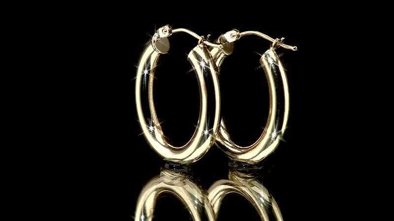 Vicenza Oval Italian 14K Yellow Gold Hoop Earrings 1.50 Grams