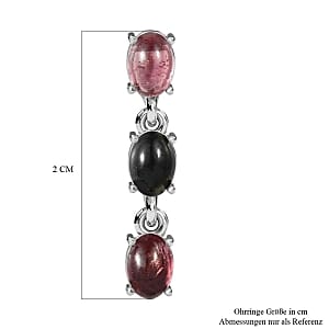 Multi-Tourmaline 1.50 ctw Earrings in Platinum Over Sterling Silver