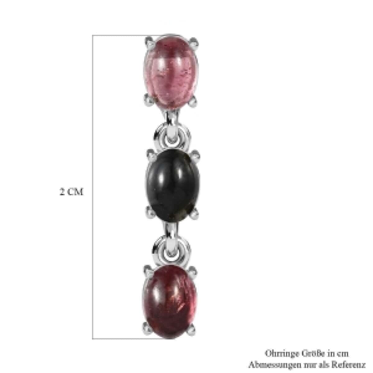 Multi-Tourmaline 1.50 ctw Earrings in Platinum Over Sterling Silver image number 5