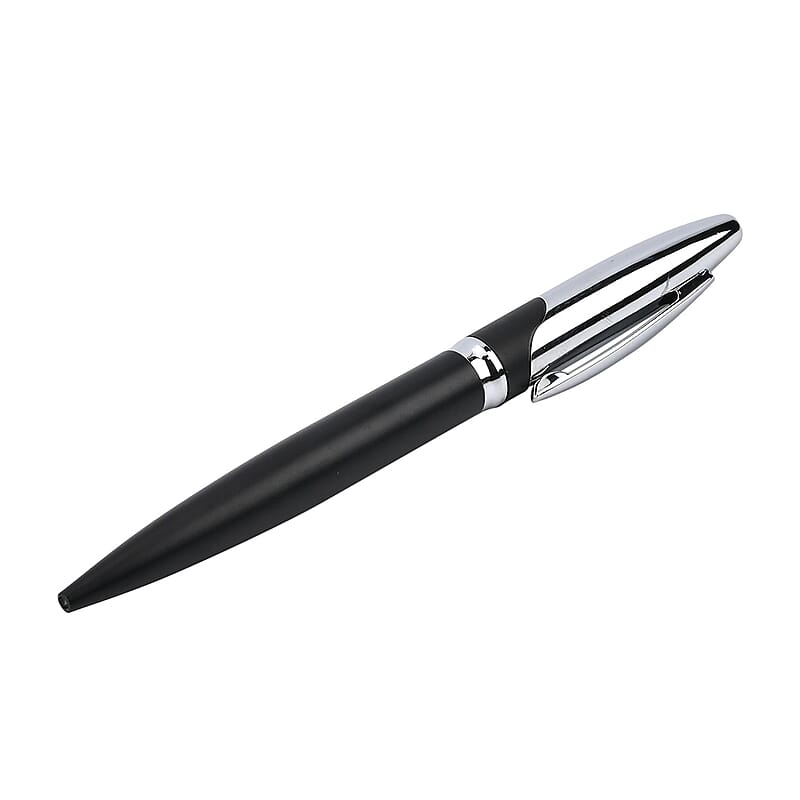3 Piece Set -Black Faux Leather RFID Wallet, Pen and Stainless Steel Knife 