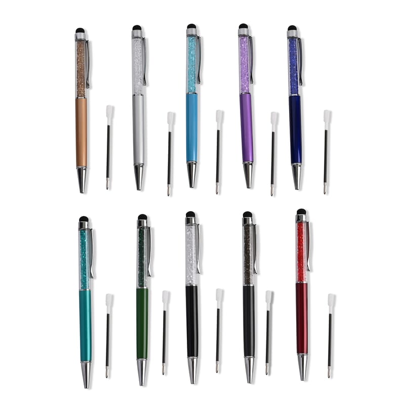 Set of 10 Multi Color Ball Point Pen with 5 Refills
