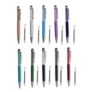 Set of 10 Multi Color Ball Point Pen with 10 Refills