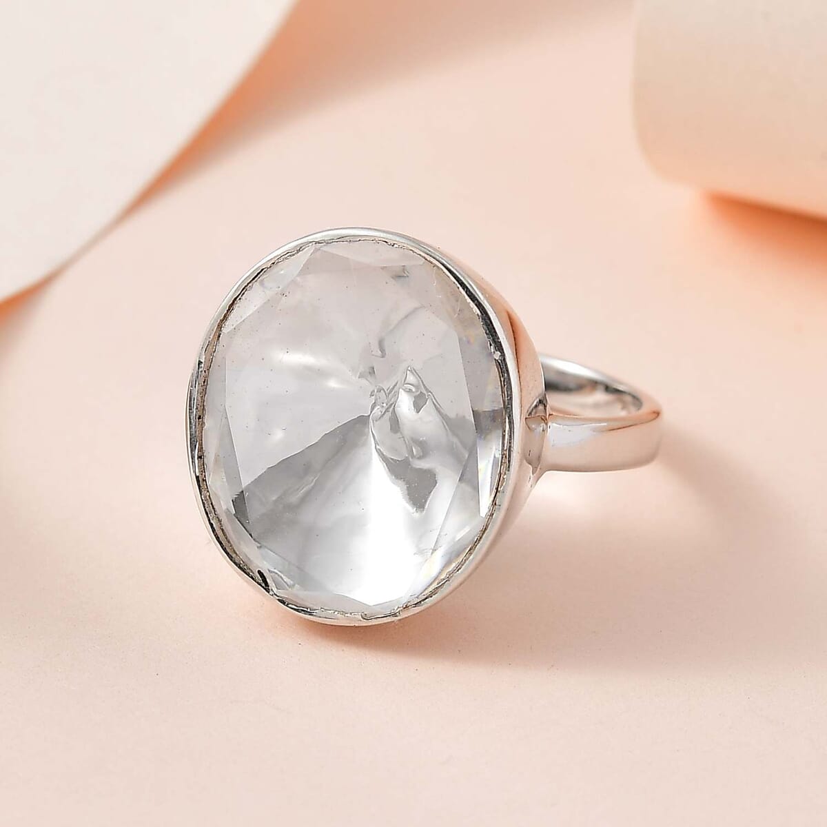 Polki Moissanite Solitaire Ring in Platinum Over Sterling Silver 2.00 ctw image number 1