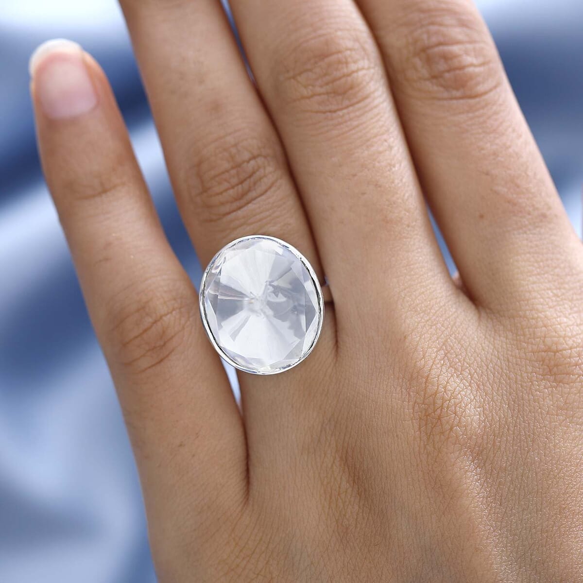 Polki Moissanite Solitaire Ring in Platinum Over Sterling Silver 2.00 ctw image number 2