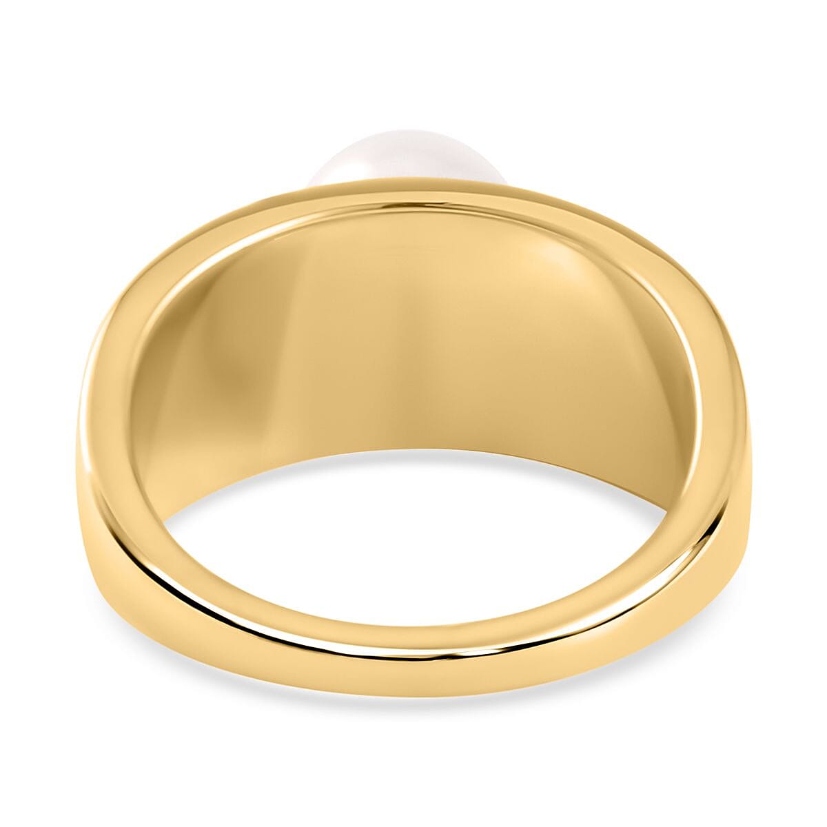Freshwater Pearl 3.41 ctw Fancy Ring in Vermeil Yellow Gold Over Sterling Silver (Size 10)
