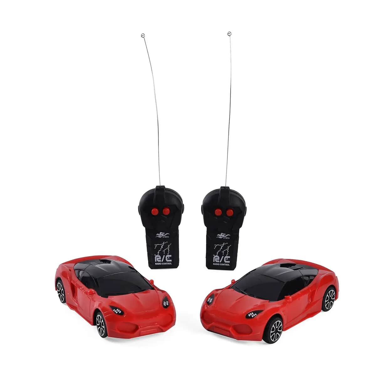Set of 2 Red Channel Car with 3D Lights (3xAA for Car, 2xAA for Controller Battery Not Included) image number 0