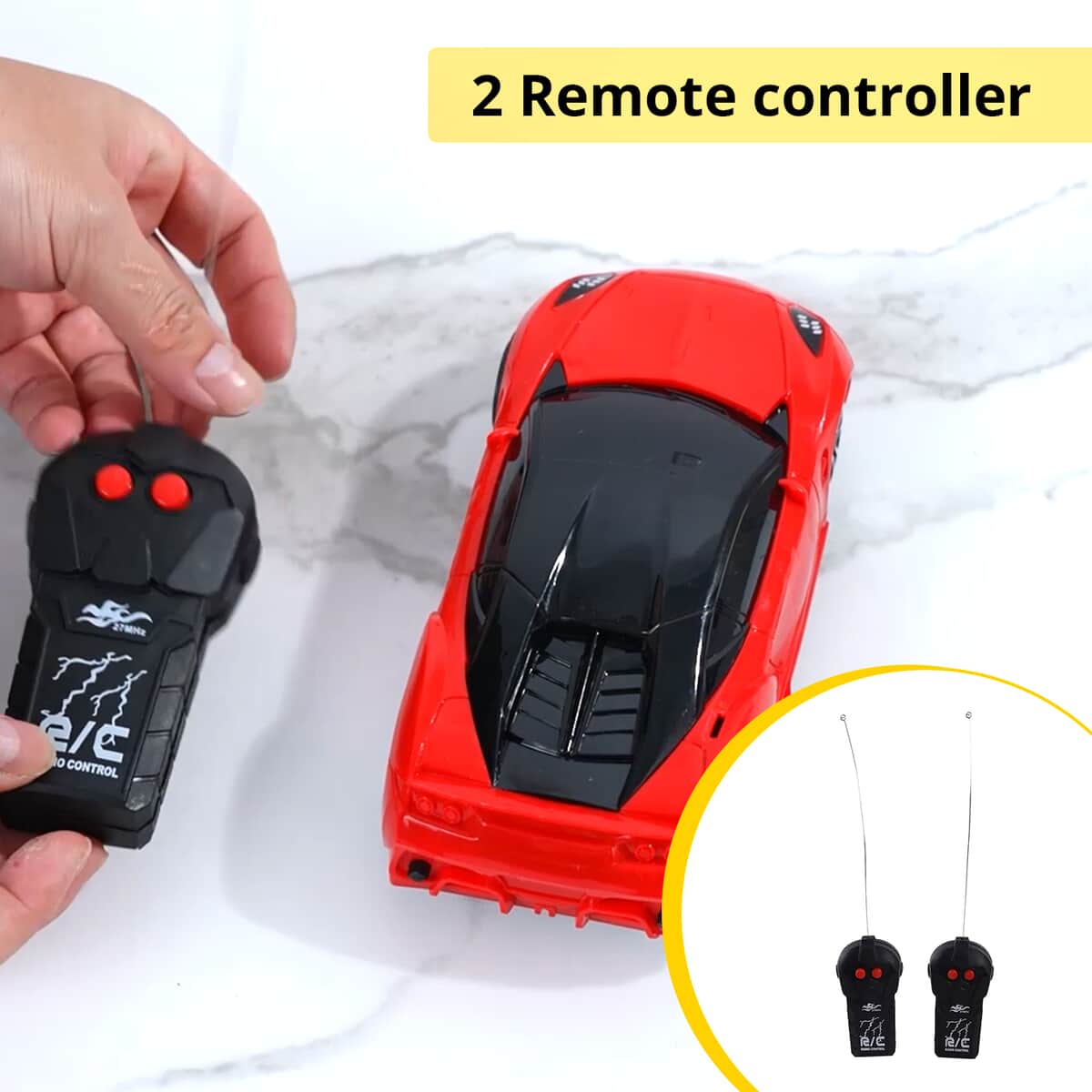 Red 4 Channels RC Stunt Car with Lights and Remote Control, Kids Stunt Car Toy For Birthday Gift (3xAA for Car, 2xAA for Controller Battery Not Included) image number 2