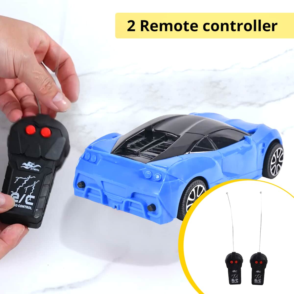 Blue 4 Channels RC Stunt Car with Lights and Remote Control, Kids Stunt Car Toy For Birthday Gift (3xAA for Car, 2xAA for Controller Battery Not Included) image number 2