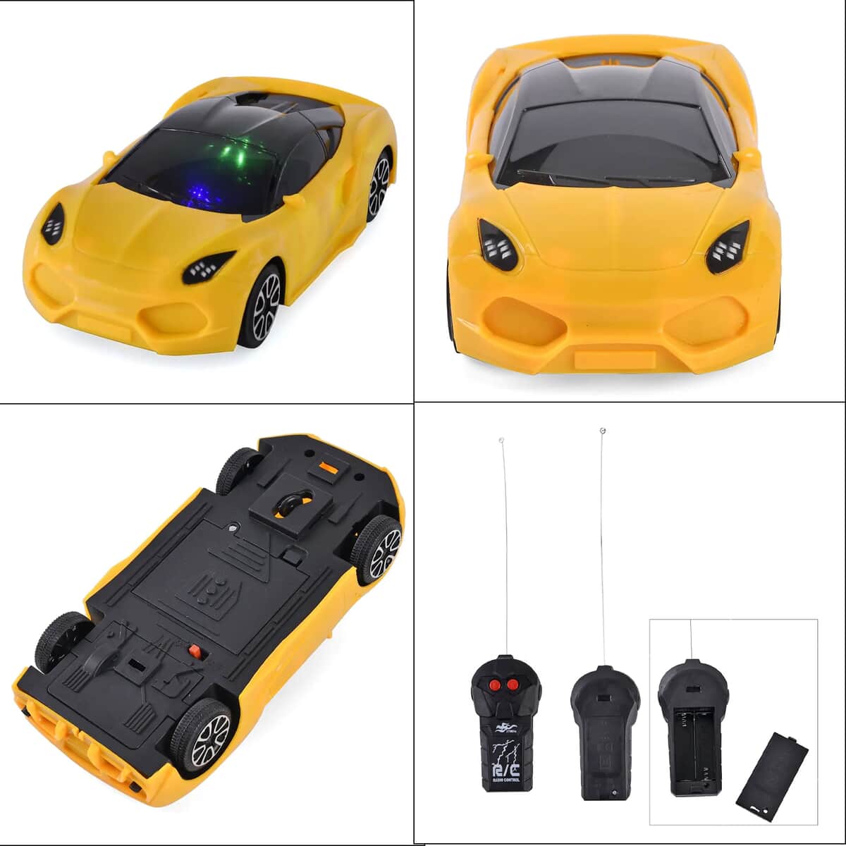 Yellow 4 Channels RC Stunt Car with Lights and Remote Control, Kids Stunt Car Toy For Birthday Gift (3xAA for Car, 2xAA for Controller Battery Not Included) image number 6