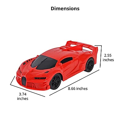 Red, Blue and Yellow 3pcs 4 Channels Toy Car with LED Light (3xAA for Car, 2xAA for Controller Not Included)