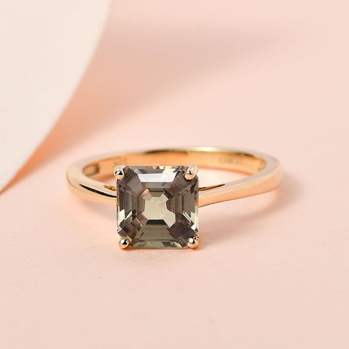 Luxoro 10K Yellow Gold Asscher Cut AAA Turkizite Solitaire Ring 2.00 ctw image number 1