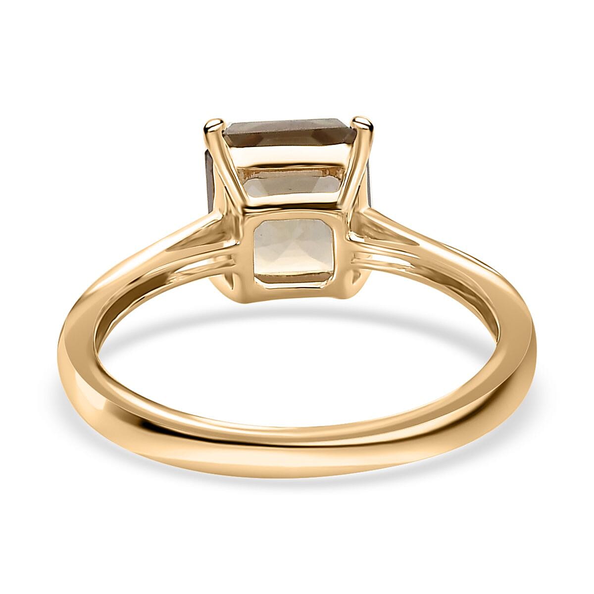 Luxoro 10K Yellow Gold Asscher Cut AAA Turkizite Solitaire Ring 2.00 ctw image number 4