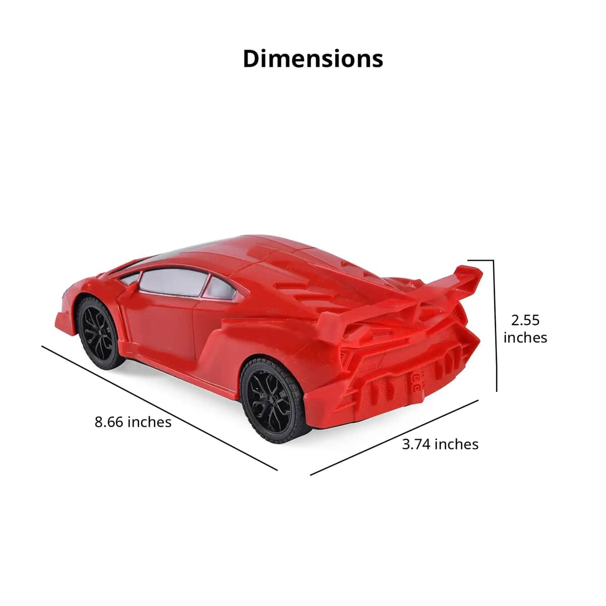 Red 4 Channels Toy Car with LED Light (3xAA for Car, 2xAA for controller Not Included) image number 4