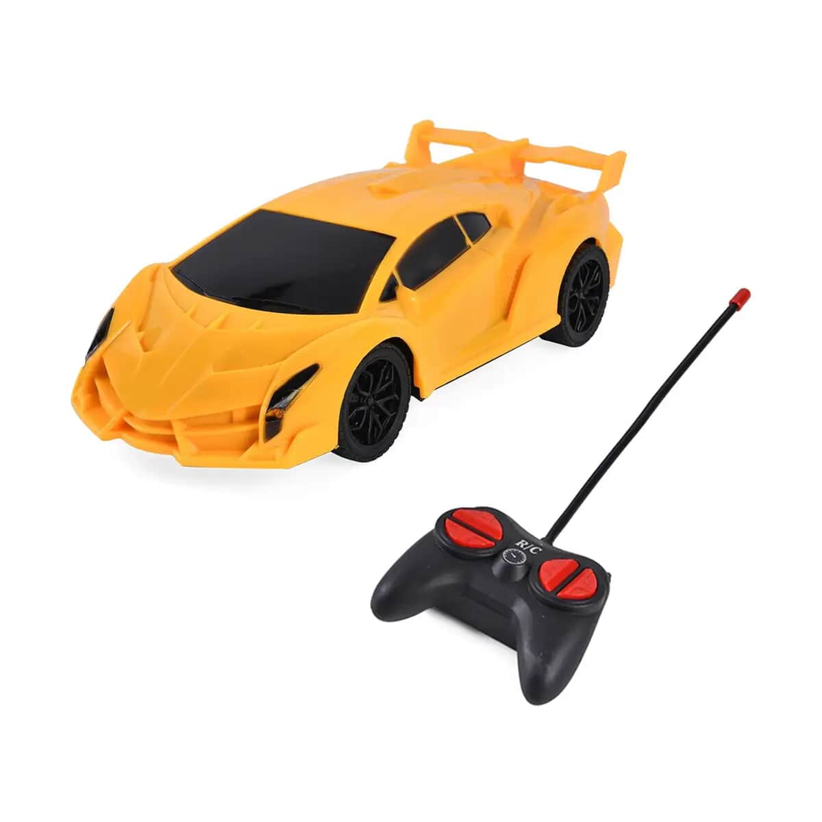Yellow 4 Channels Toy Car with LED Light (3xAA for Car, 2xAA for controller Not Included) image number 0