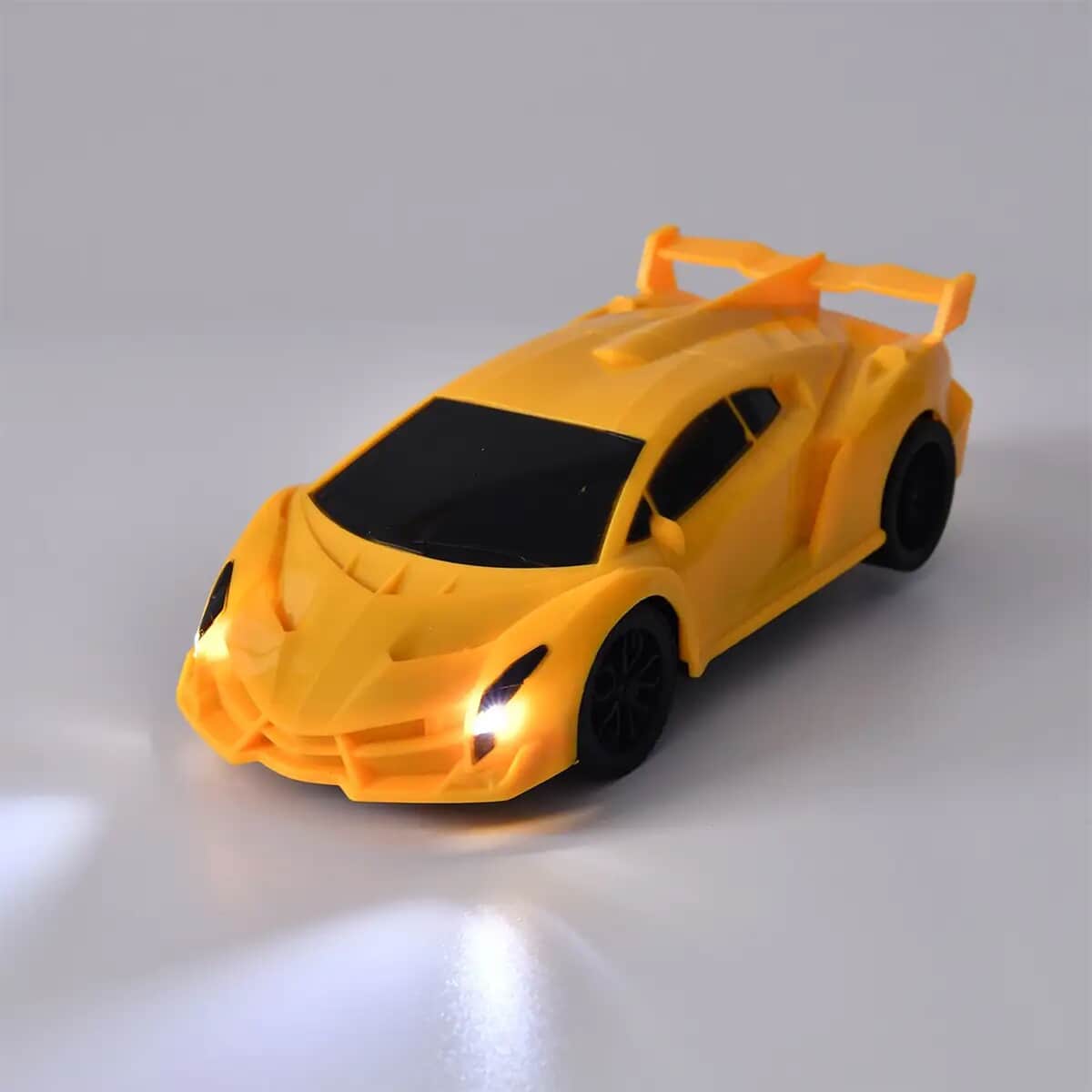 Yellow 4 Channels Toy Car with LED Light (3xAA for Car, 2xAA for controller Not Included) image number 1