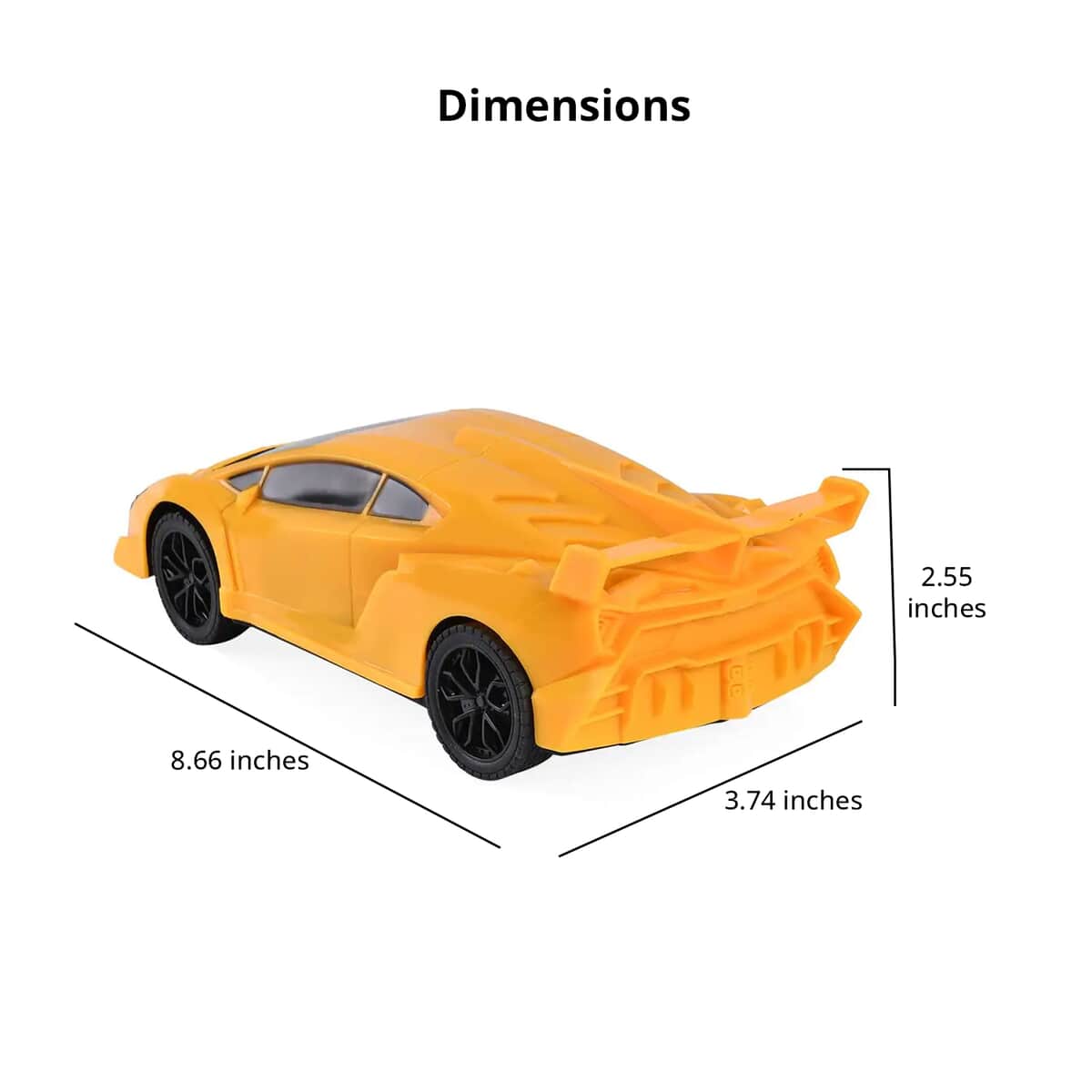 Yellow 4 Channels Toy Car with LED Light (3xAA for Car, 2xAA for controller Not Included) image number 4