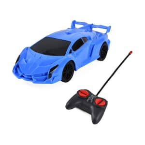 Blue 4 Channels Toy Car with LED Light (3xAA for Car, 2xAA for controller Not Included)