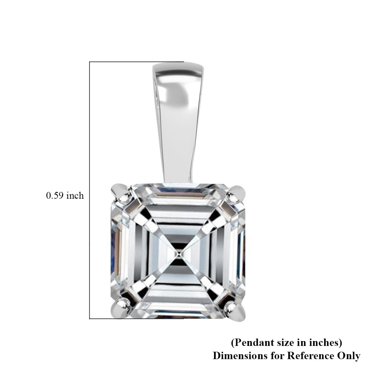 Luxoro 10K White Gold Moissanite Solitaire Pendant 1.75 ctw image number 5