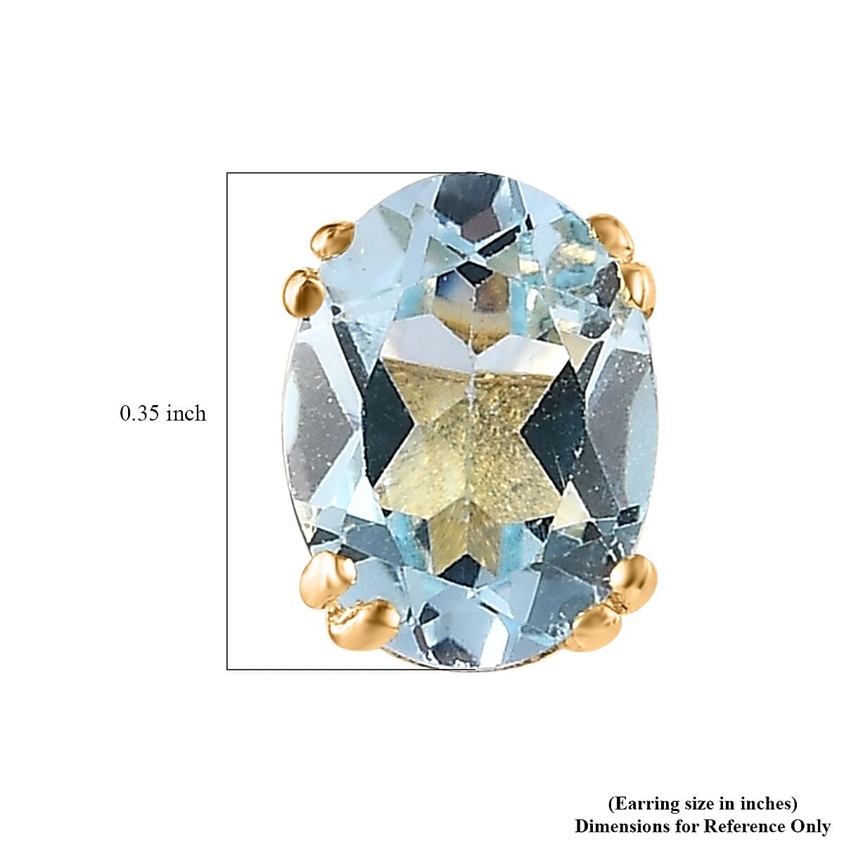 Sky Blue Topaz Solitaire Earring in Vermeil Yellow Gold Over Sterling Silver 2.90 ctw image number 4