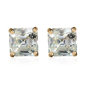 Luxoro 10K Yellow Gold Moissanite Solitaire Stud Earring 2.40 ctw