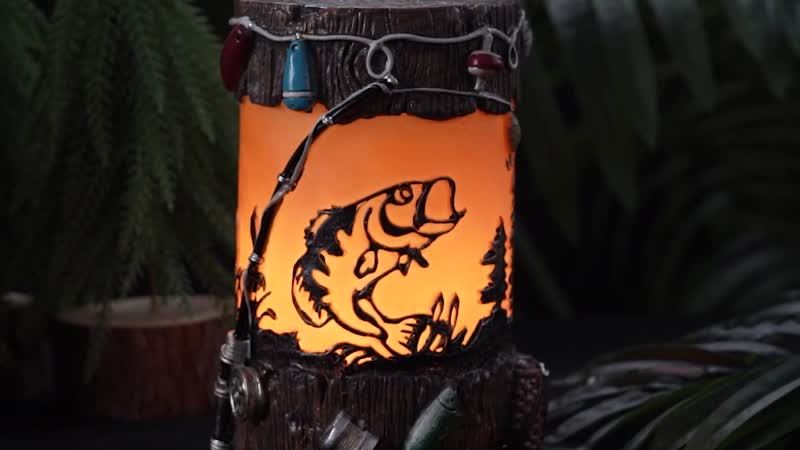 Polyresin Abstract Printed Pattern Lamp (4.96"x4.52"x6.88")