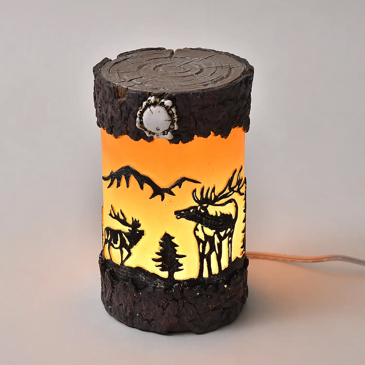 Polyresin Unique Box Shape Abstract Printed Pattern Lamp image number 1