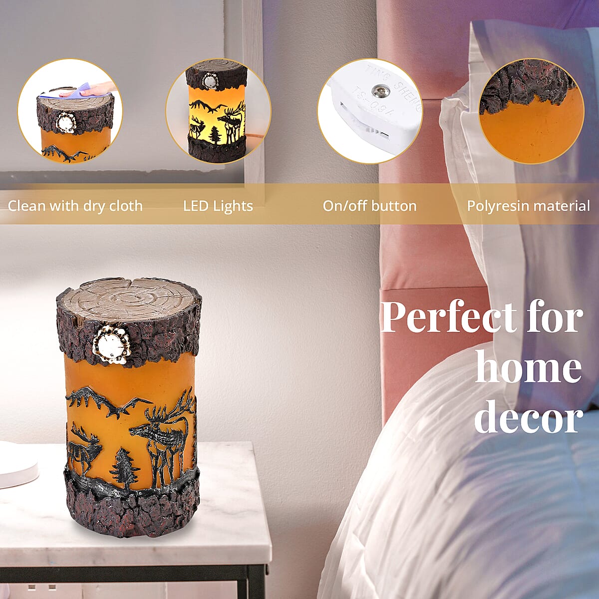 Polyresin Unique Box Shape Abstract Printed Pattern Lamp image number 2