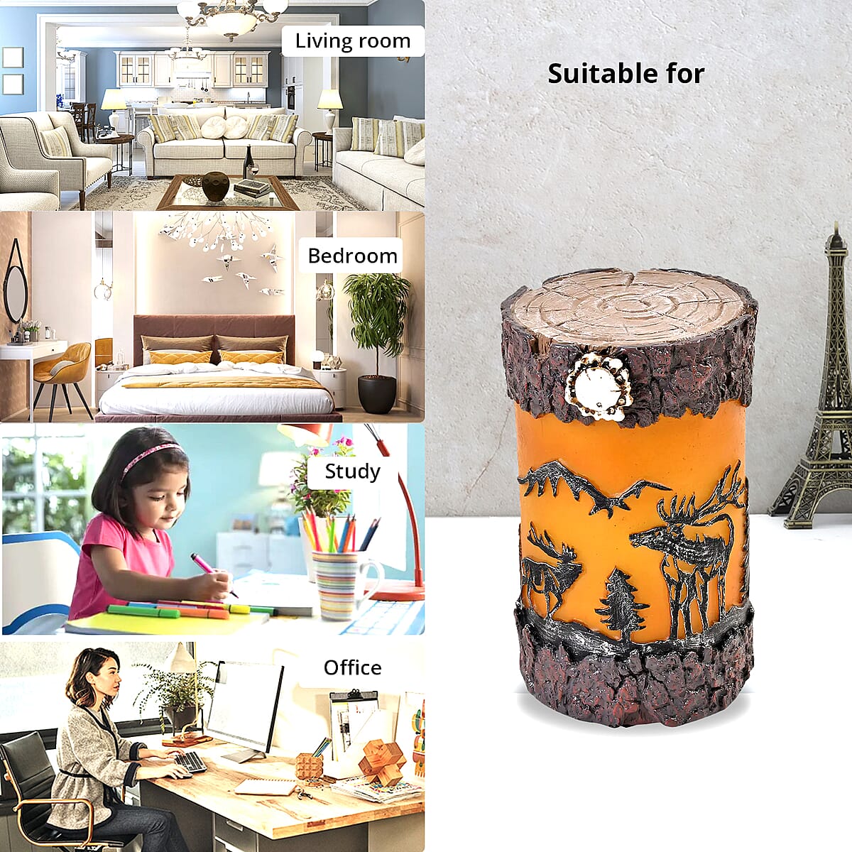 Polyresin Unique Box Shape Abstract Printed Pattern Lamp image number 4