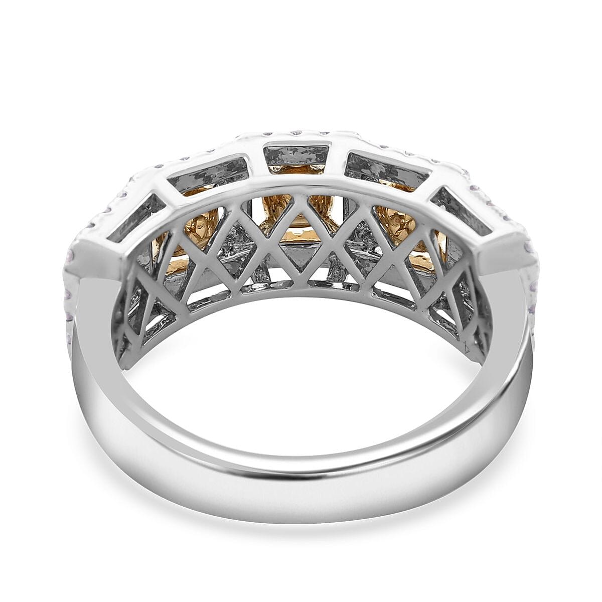 Doorbuster Deal Modani 14K White Gold Natural Yellow Diamond (SI2-SI3), Diamond Ring (Size 10.0) (5.15 g) 1.65 ctw image number 4