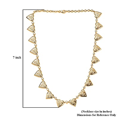 Moissanite Heart Necklace, 18 Inch Necklace, Vermeil Yellow Gold Over Sterling Silver Necklace, Moissanite Necklace 2.30 ctw