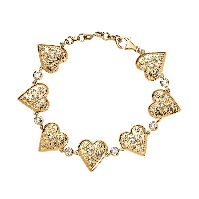 Moissanite Bracelet in Vermeil Yellow Gold Over Sterling Silver (6.50 In) 0.85 ctw