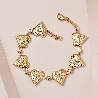 Moissanite Bracelet in Vermeil Yellow Gold Over Sterling Silver (6.50 In) 0.85 ctw