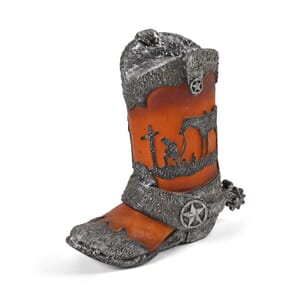 Polyresin Cross Pattern Boot Lamp