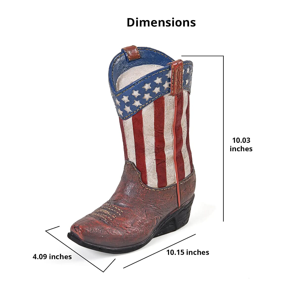 Polyresin US Flag Print Boot Lamp image number 5