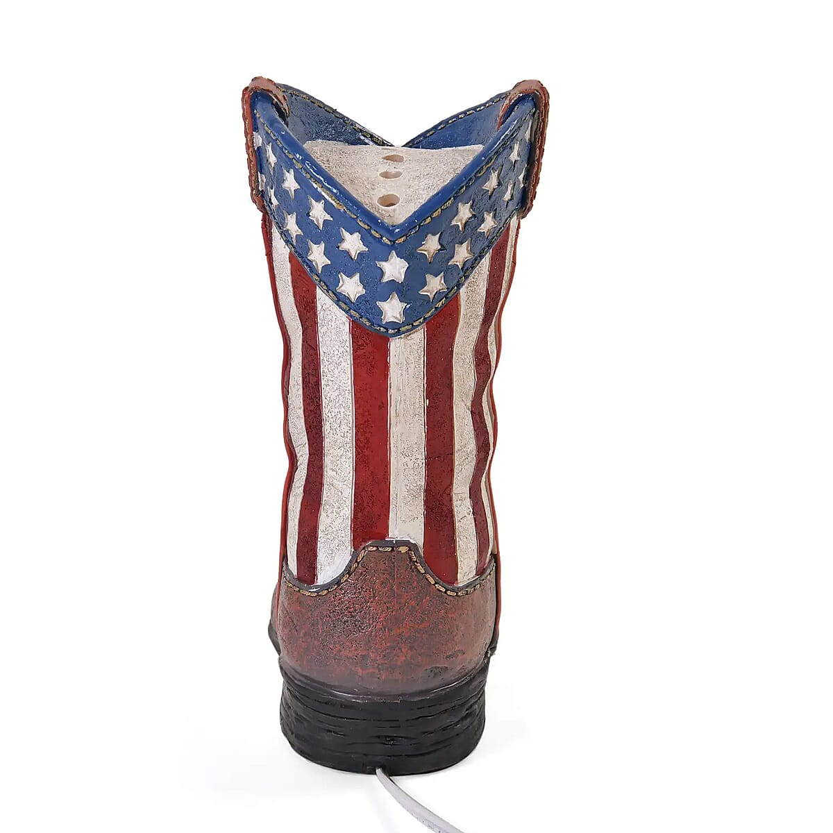 Polyresin US Flag Print Boot Lamp image number 6