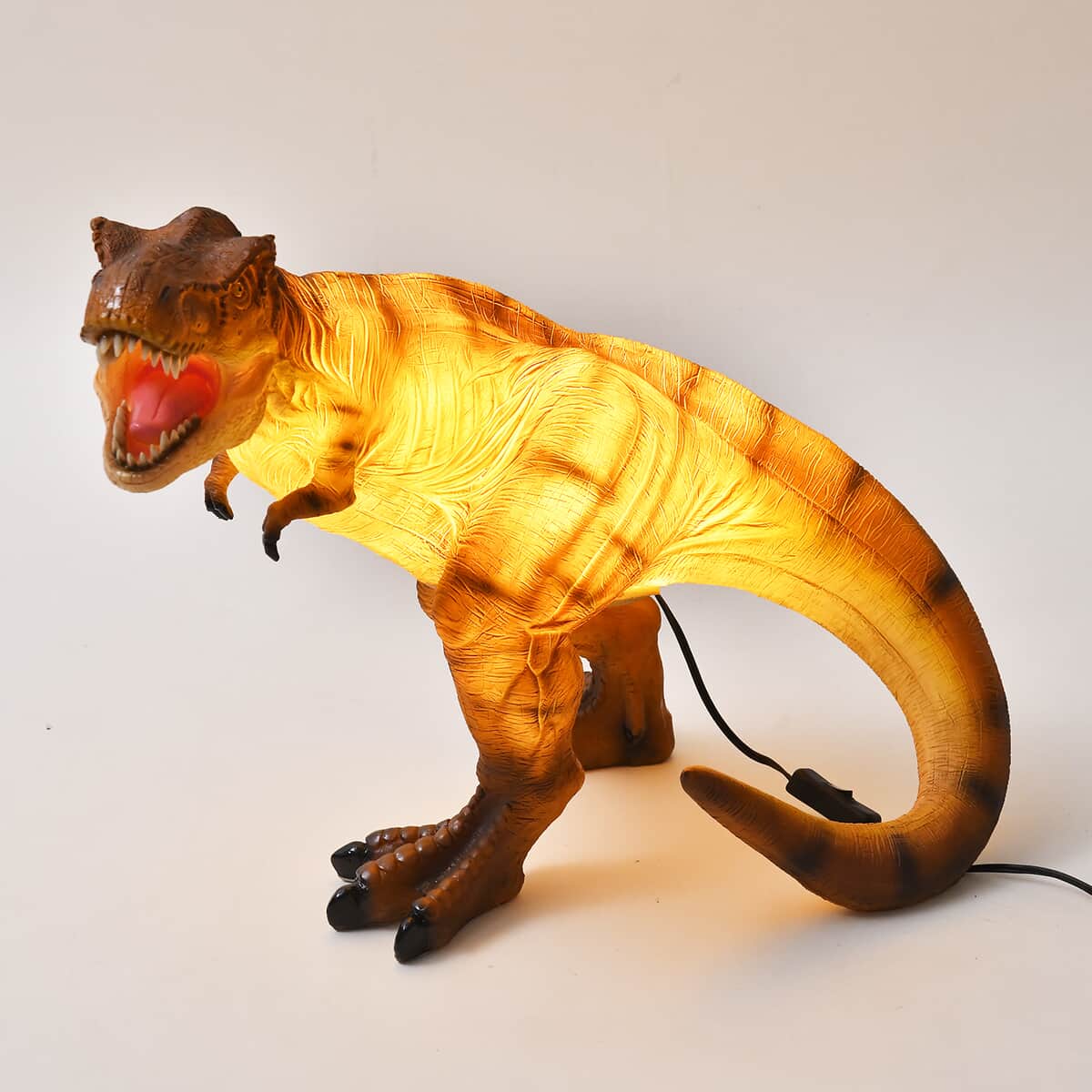 Polyresin Dinosaur Lamp - Orange image number 0