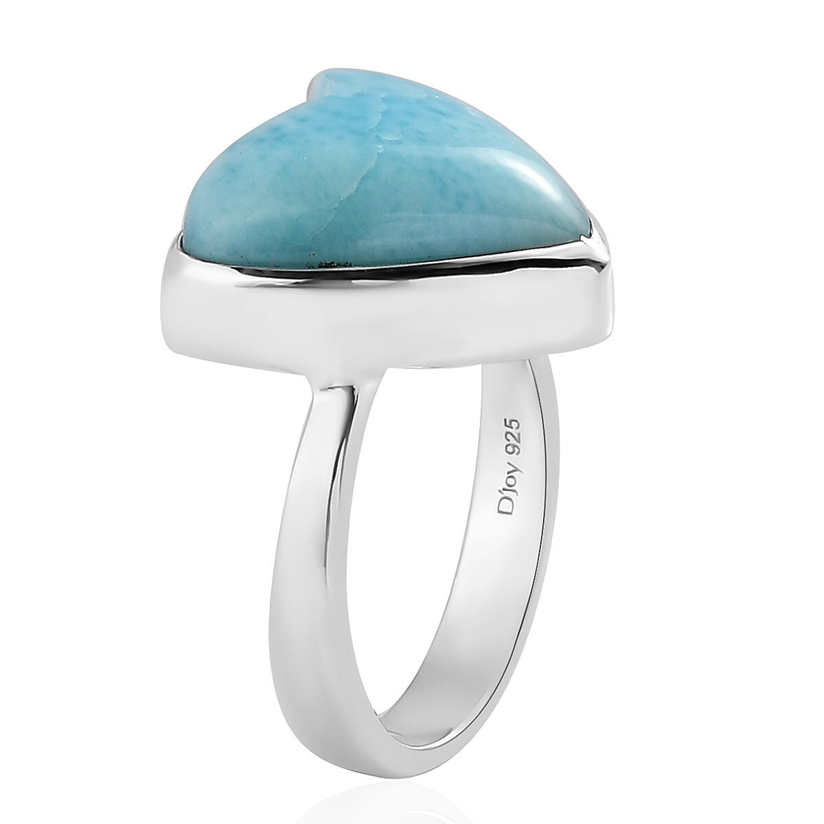 Larimar Heart Ring in Sterling Silver (Size 9.0) 6.75 ctw image number 3