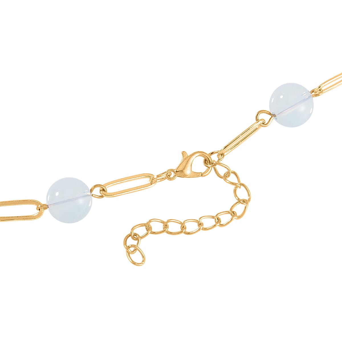 Opalite 110.50 ctw Paper Clip Chain Necklace in Goldtone 28-30 Inches image number 3