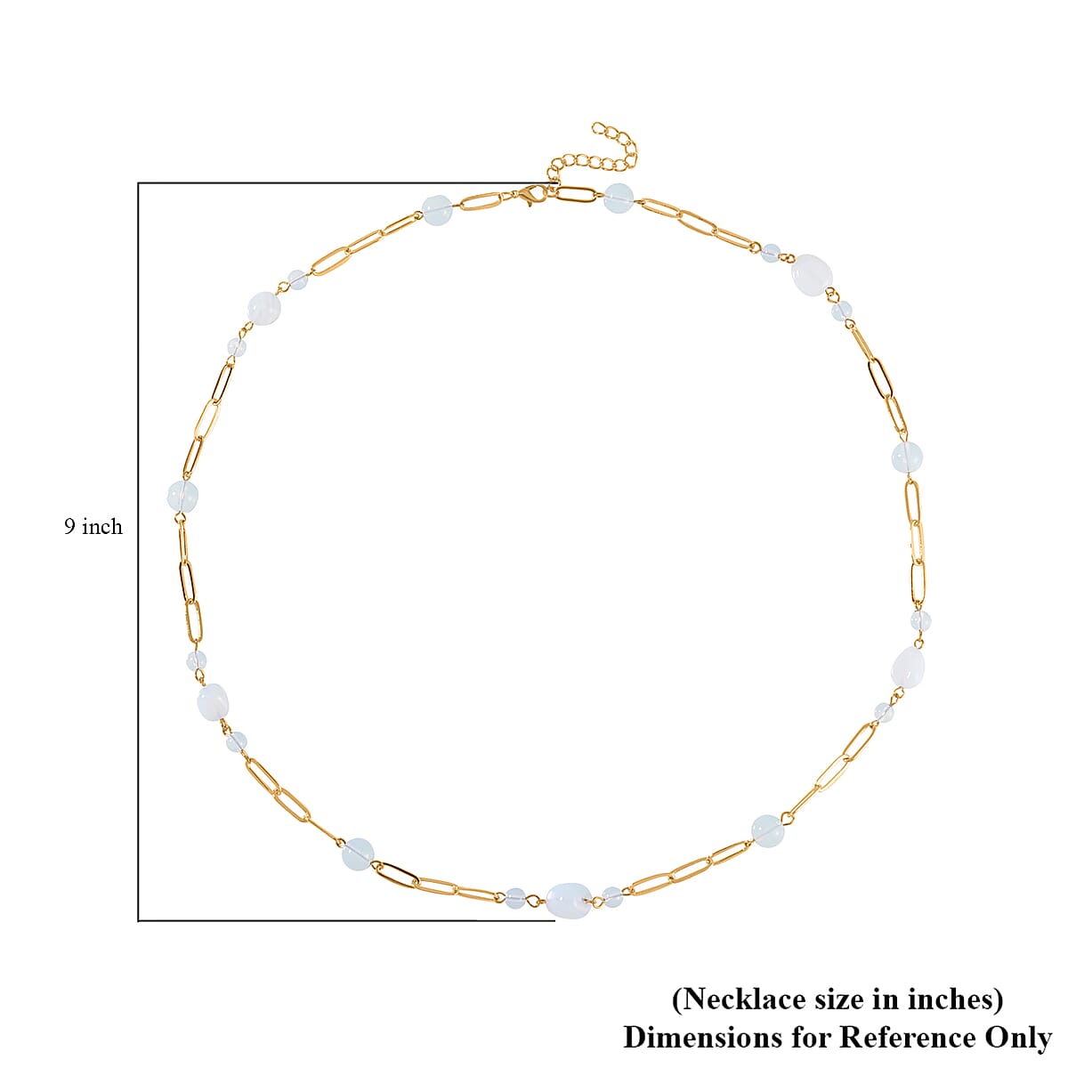 Opalite 110.50 ctw Paper Clip Chain Necklace in Goldtone 28-30 Inches image number 4