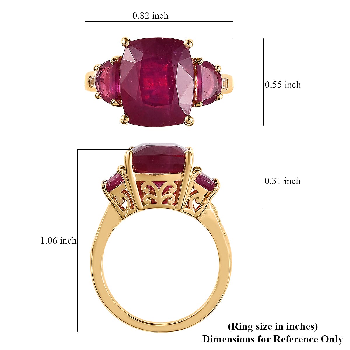 Niassa Ruby (FF) and White Topaz Ring in Vermeil Yellow Gold Over Sterling Silver (Size 7.0) 10.00 ctw image number 5