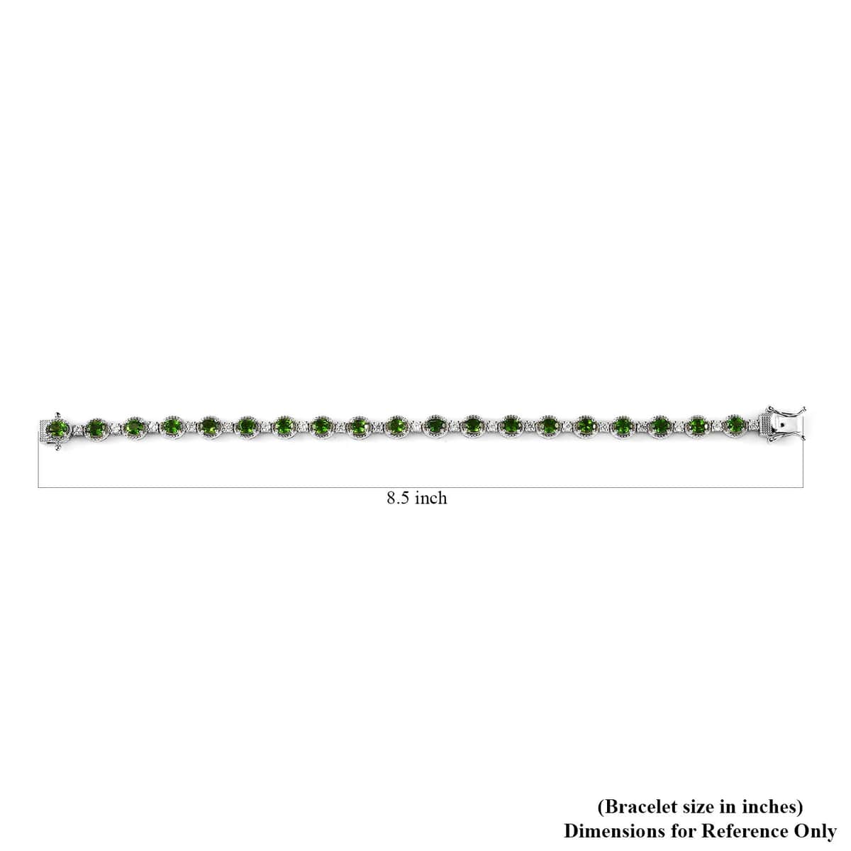 Chrome Diopside and White Zircon Bracelet in Platinum Over Sterling Silver (8.00 In) 8.90 ctw image number 4