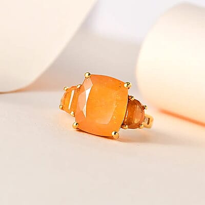 Yellow Sapphire (FF) and White Topaz  Ring in Vermeil Yellow Gold Over Sterling Silver (Size 10.0) 9.50 ctw