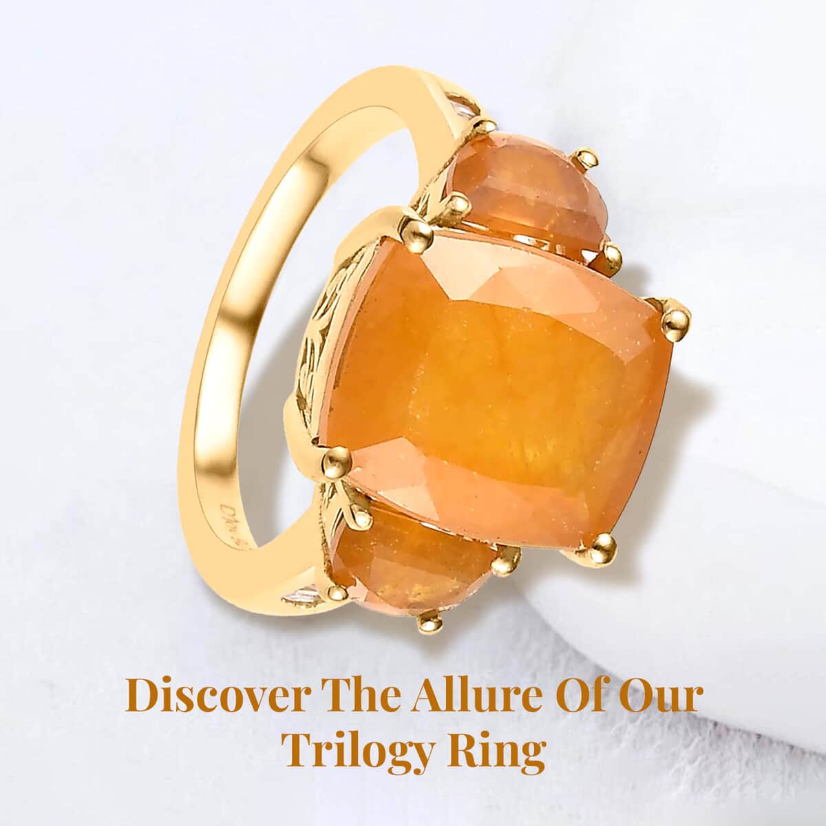 TLV Yellow Sapphire (FF), White Topaz  Ring in Vermeil YG Over Sterling Silver (Size 10.0) 9.50 ctw image number 2