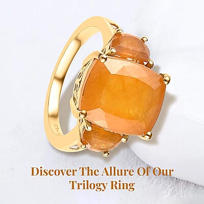 Yellow Sapphire (FF) and White Topaz  Ring in Vermeil Yellow Gold Over Sterling Silver (Size 10.0) 9.50 ctw