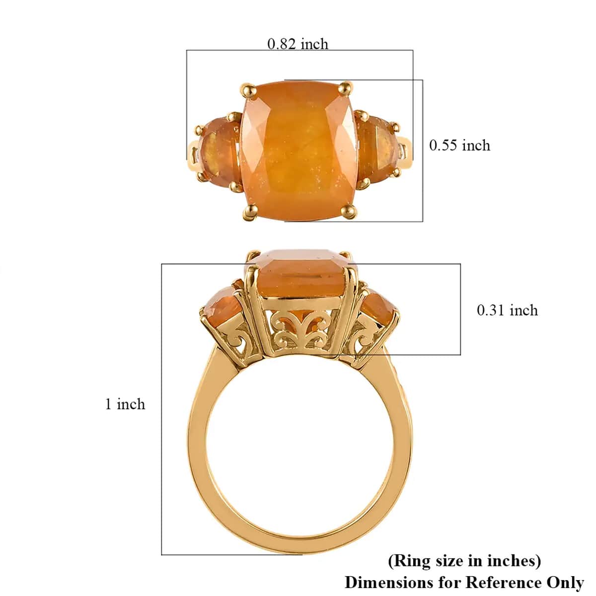 TLV Yellow Sapphire (FF), White Topaz  Ring in Vermeil YG Over Sterling Silver (Size 10.0) 9.50 ctw image number 6