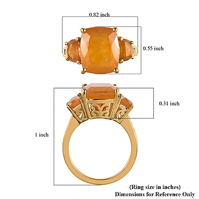 Yellow Sapphire (FF) and White Topaz  Ring in Vermeil Yellow Gold Over Sterling Silver (Size 10.0) 9.50 ctw